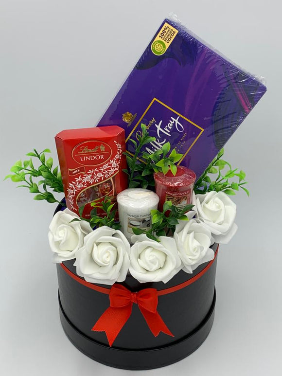 Lindt Lindor, Cadbury Milk Tray chocolate and Yankee Candle Hat Box