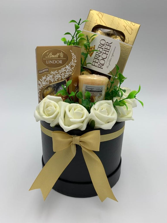 Mini Ferrero Rocher, Lindt Lindor and Yankee Candle Hat Box
