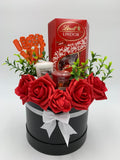Valentines Hat Box Gift with Yankee Candle and Lindt Lindor Chocolate