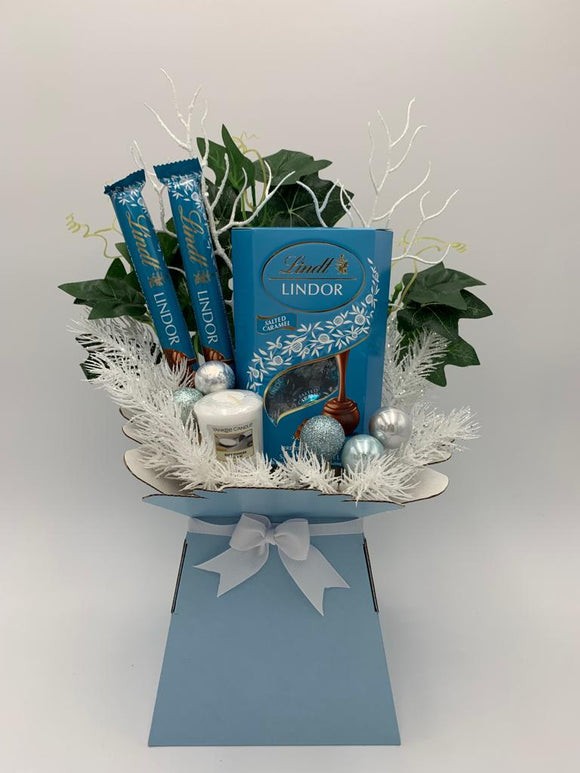 Christmas Chocolate Bouquet with Lindt Lindor and Yankee Candles.