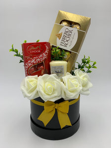 Mini Ferrero Rocher, Red Lindt Lindor and Yankee Candle Hat Box