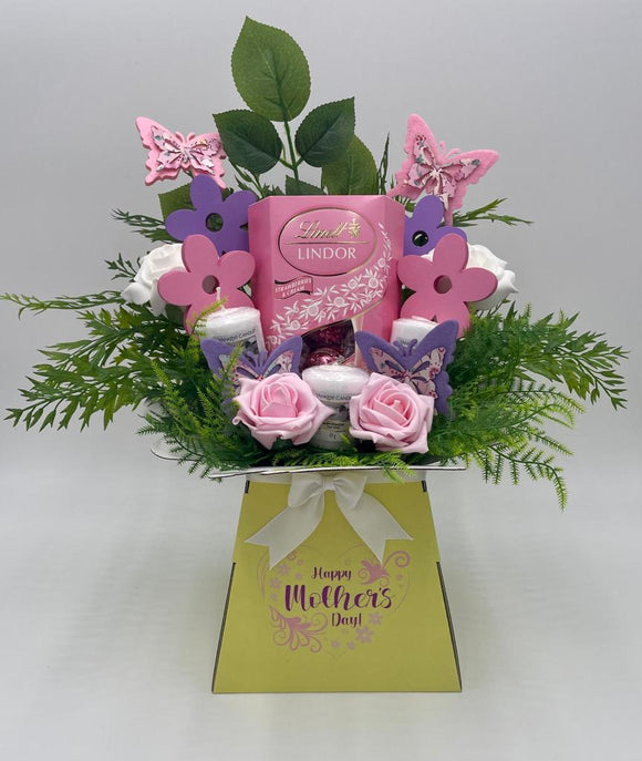 Mother’s Day Pink Lindt Lindor Chocolate and Yankee Candle  Bouquet